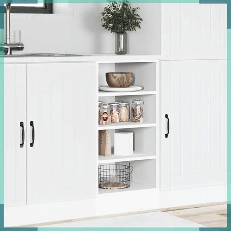 854202 Meuble bas 'Riga' Blanc 40x44,5x81,5cm Bois d'ingénierie (1/5)