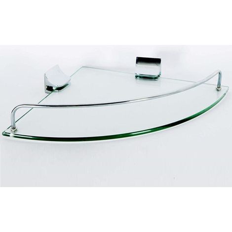 Étagère d'angle Esy52909 Support de douche en verre pour salle de bain, murale triangulaire