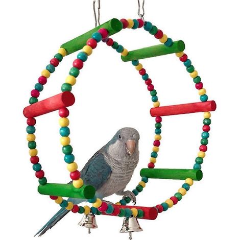 Cage à oiseaux, balançoire ronde à mâcher, jouet pour oiseaux à picorer
