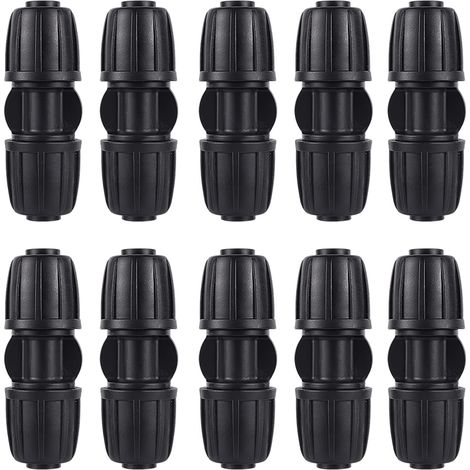 Lot de 10 raccords droits 1/2" à barbes anti-glissement, raccords pour tuyaux et systèmes d’irrigation de jardin (1/5)