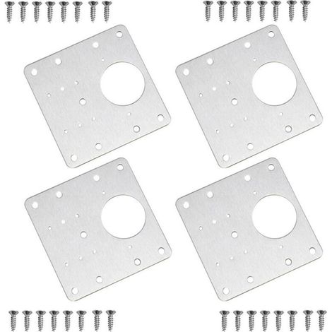 Plaque de rparation de charnire d'armoire en acier inoxydable avec vis (4 pices) (1/5)