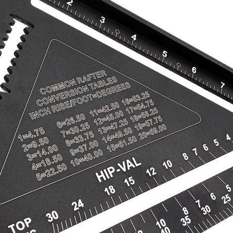 Équerre Menuisier MULTI FONCTIONS 180 mm - Guide Angle 45 90 Degres en Métal Aluminium (1/3)