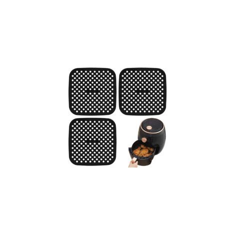 3 Pièces Tapis Silicone Air Fryer, 8,5in Tapis pour Friteuse à Air Silicone , Tapis en Silicones Réutilisables Airs Fryer Liner pour la Cuisson (1/5)
