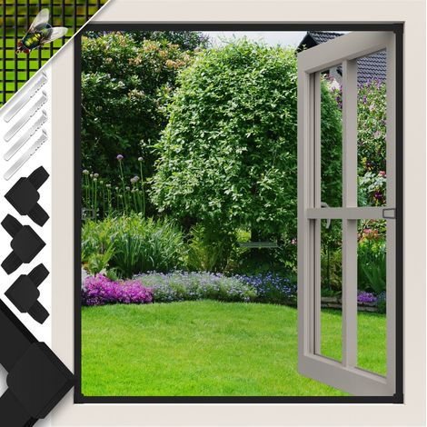 KESSER® Fliegenschutzgitter für Fenster mit Aluminium Rahmen Fliegengitter Fliegenschutz Insektenschutz    mückengitter    moskitonetz    Spannrahmen    Anthrazit /  120 x 140 cm