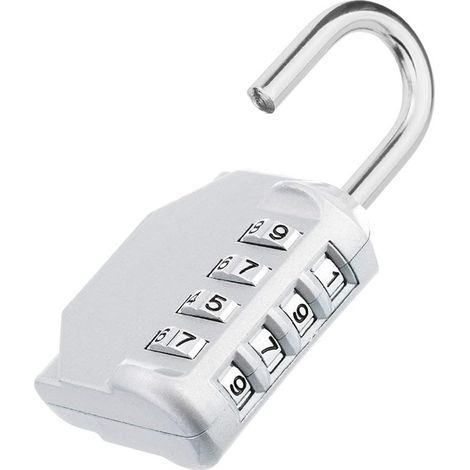 Cadenas de casier à combinaison, cadenas codé à 4 chiffres, cadenas de salle de sport, cadenas de casier scolaire, cadenas à combinaison résistant aux intempéries pour l'extérieur (noir) (1/4)