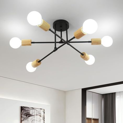 Plafonnier Vintage, 6 Lumières Lustre Plafonnier Sputnik Industriel (1/5)