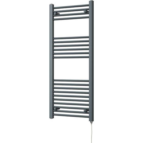 Zennor - Anthracite Electric Towel Rail H1200mm x W500mm Straight 500w Standard (1/3)