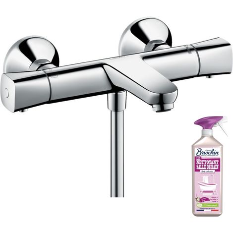 HANSGROHE Ecostat Mezclador termostático universal para bañera y ducha cromado + Limpiador Briochin
