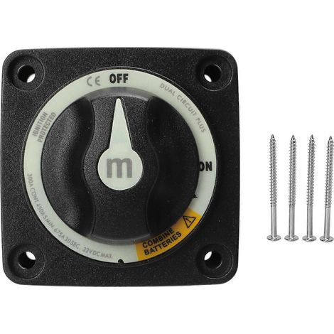 Sélecteur de batterie 300A, interrupteur de coupure d'isolateur de batterie robuste à trois positions, compatible avec les camping-cars et les bateaux. (1/5)