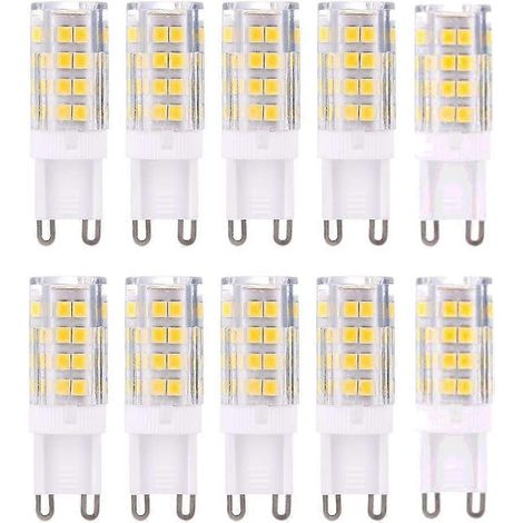 10 ampoules LED G9, blanc chaud 3000K 5W, équivalent à 40W halogènes, 420 lumens  non dimmables [Classe énergétique A+]-AquaForge (1/5)