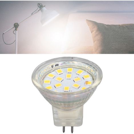 Spot encastré LED MR11 3W 18 LED 300LM à double culot, pour éclairage sur rail et éclairage paysager, lot de 4 / Blanc froid (1/5)