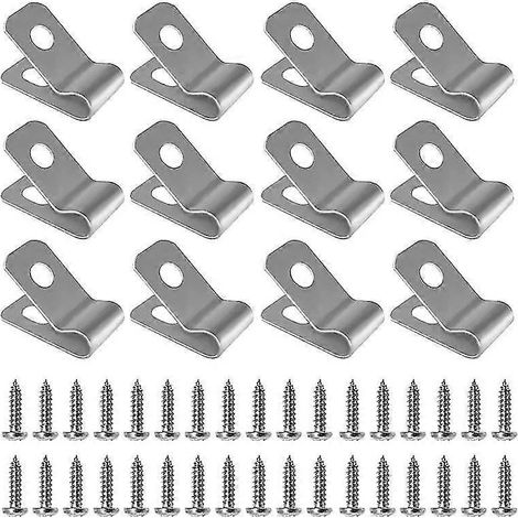 Lot de 100 serre-fils avec vis, en acier inoxydable, pour fil de clôture de calibre 12 à 16 (jardin). (1/5)