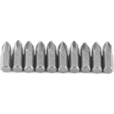 PH2 Magnetische Kreuzschlitzschraubendreher-Bits, 25 mm langer Sechskantschaft, 1/4 Zoll, 10 Stück (1/5)