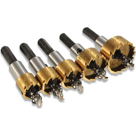 Scie Cloche Hss - Kit 5 Pièces Diamètres 16 À 30 Mm - Pour Acier Inoxydable Et Métal - Usage Perceuse Électrique (1/5)