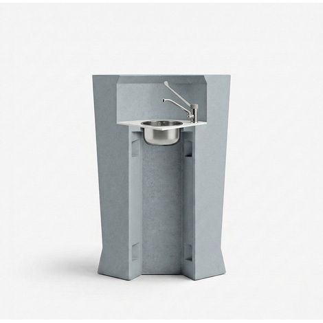 Bancone con kit lavamani integrato per bar di design Marvy bianco - Azzurro