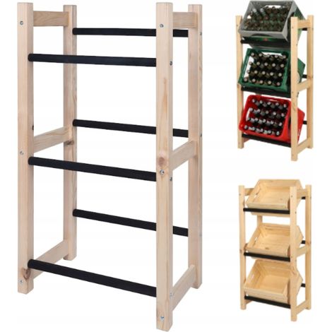 Estantería de madera resistente para 3 cajas, ideal para despensa. Medidas: 55 x 32 x 108 cm. (1/5)
