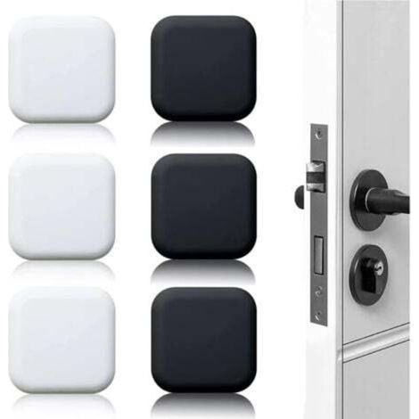6 Pièces Butée de porte murale noire/blanche adhésive 45mmx45mm Bloc porte Stop porte mural adhesif Butoir porte mural adhesif (1/4)