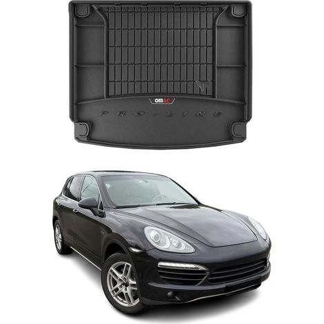 Tapis de Coffre 3D TPE Premium Compatible avec Porsche Cayenne II 2010-2017 Bac de Protection de Coffre Intérieur antidérapant Revêtement de Coffre Bords Hauts pour Voiture Noir (1/5)