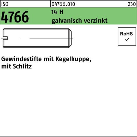 Vis sans tête ISO 4766 cône/fente M5x8 14 H galv. 200p.