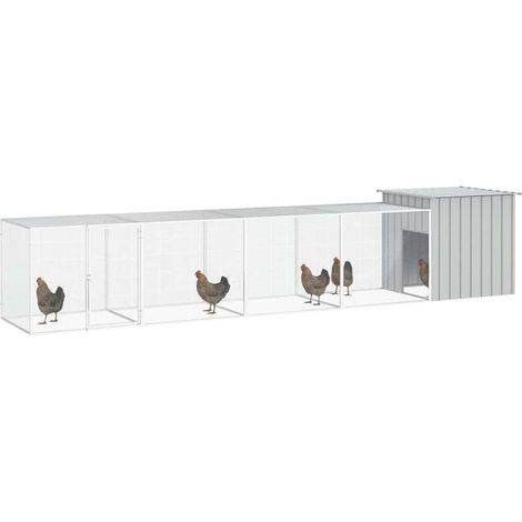 Maison Exclusive - Gabbia per Polli Grigia 500x91x100 cm Acciaio Zincato (1/5)