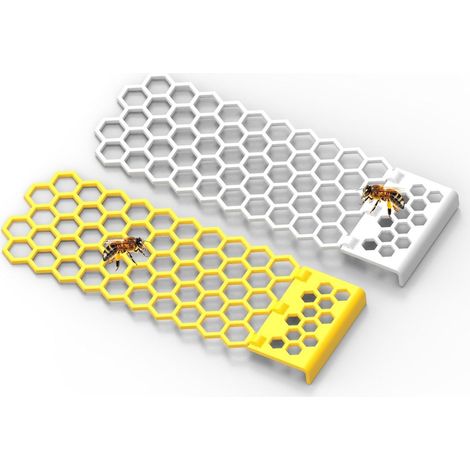 Estación De Bebida Para Abejas - Escalera Flotante Para Insectos - Diseño De Panal Amarillo Y Blanco - Uso Exterior - 1 Unidad (1/5)