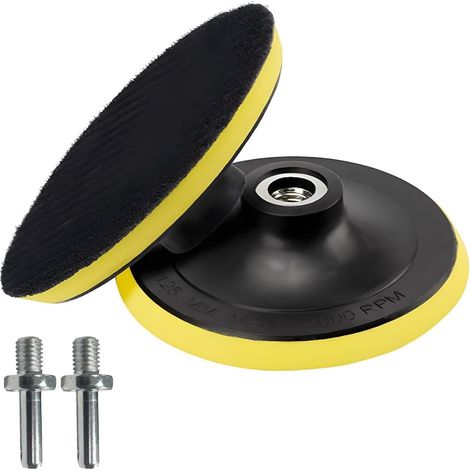 Plateau De Ponçage - Lot De 2 - 125mm - PP Robuste - Filetage M14 - Pour Meuleuse Et Perceuse (1/5)