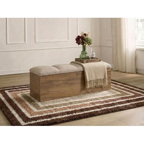 BOBOCHIC - Bout de lit KUMO tissu texturé   Beige