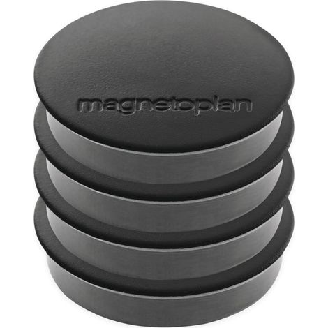 Magnetoplan Magnet Discofix Standard auf Blisterkarte, 4 Stück, schwarz 4 Stk