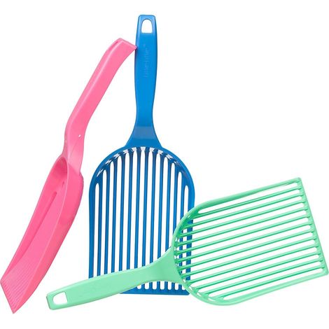 1 - Pelle à Litière - Ramasse-Merdes Chat - Dents Triangulaires - Pour Litière Agglomérante - Nettoyage Rapide - Sans Secousses - Couleur Aléatoire