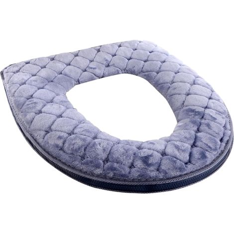 Housse De Siège Toilette Chaude Lavable Coussin Épais Pour Siège Toilette Fermeture Éclair En Tissu Velours Design Enveloppant Housse Coussin Convient À Toutes (1/5)