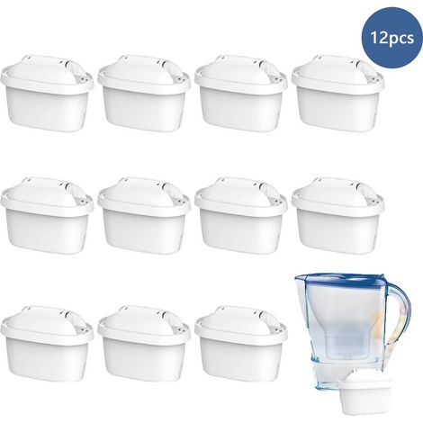 Pack de 12 cartouches filtrantes Brita Maxtra Plus – Filtration améliorée – Élimine chlore, plomb et arsenic – Compatible carafes Marella (1/5)