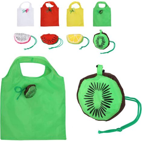 Sac de courses pliable à motif de fruits - 35 x 48 cm