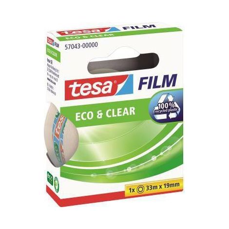 Ruban adhésif de bureau tesa eco&clear transparent école 33mx19mm (1/4)