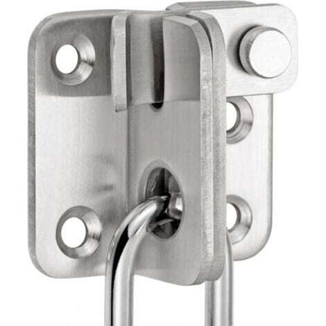 Pair 1pc Serrure de porte coulissante en acier inoxydable argenté, loquet de porte, boulons de porte battante avec vis pour portes, fenêtres, armoires et (1/5)