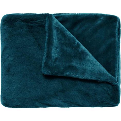 Plaid paon toucher velours 130 x 170 cm (1/2)