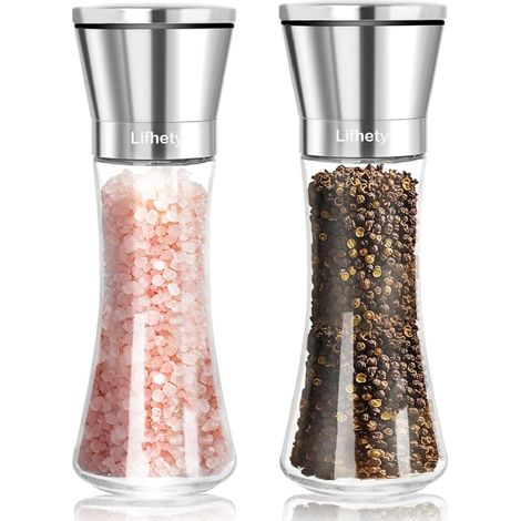 Moulin a Poivre Sel avec Broyeur en Céramique Réglable à Verre et Inox pour Cuisine Salieres et Poivrieres Manuel (1/5)