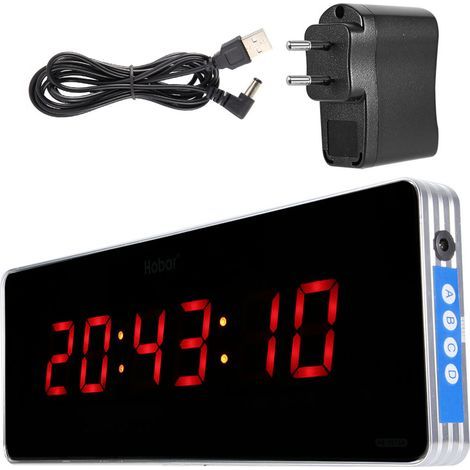 Digitale LED-Uhr, Wanduhr aus Aluminiumlegierung für Büro/Schlafzimmer (Stunde + Minute + Sekunde) (1/5)