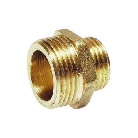 Lot de 10 mamelons, Raccords filetés réduits double mâle en laiton, 3/4 à 1/2 pouce 8245