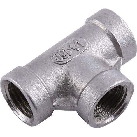 [NEVER USED] Pipe fitting, 3-way quick connector, stainless steel tee, 1/4 inch NPT pipe fittings, 2 pieces (DN8)