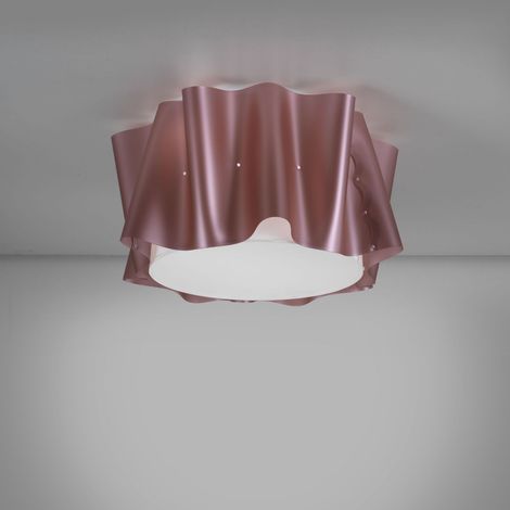 3 Lichter Rosa Metall Deckenlampe Cm. 60 x 32 Std