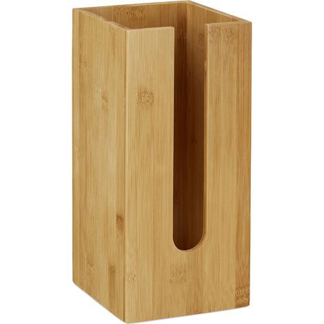 Portarotolo di carta igienica dal design pulito per bagno 3 rotoli in bambù naturale 130009613