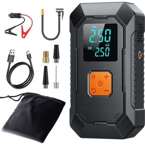 Démarreur de voiture – 6000 mA – Convient aux moteurs essence 7,5 L/diesel 6 L (1/5)