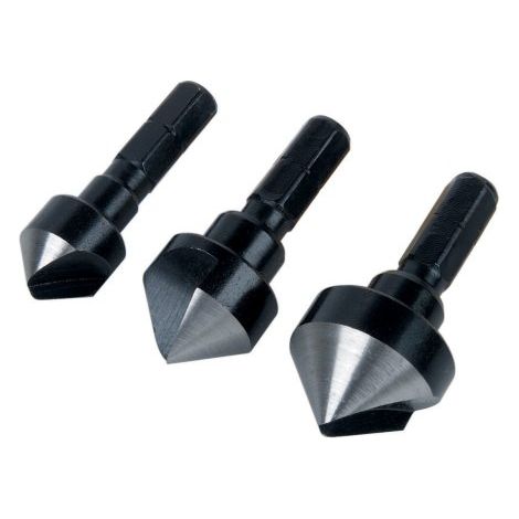 Wolfcraft 2584000 Kit svasatori conici 12 mm, 16 mm, 19 mm Acciaio per utensili 1/4 (6.3 mm) 1 KIT (1/4)