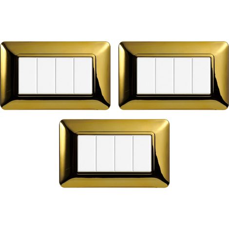gloca Set Placche Plastica Compatibili Matix (3 Pezzi Oro Lucido, 4 Posti) (1/4)