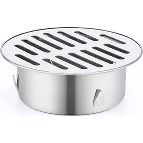 Siphon De Sol Rond en Acier Inoxydable, Grille De Goutte, Filtre Anti-Encrassement, Outils De Maison pour Balcon, Cour,Siphon De Sol pour Toit, Terrasse, Jardin ExtéRieur (ø110 mm) (1/5)