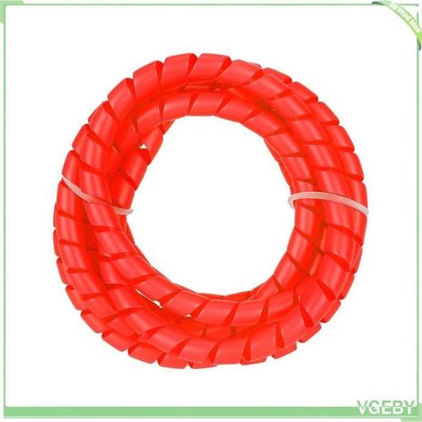 Enveloppe de câble en spirale - FAFEICY - 8 mm x 2 m - Polypropylène - Noir/rouge - Protection gestion câbles scooters (1/5)
