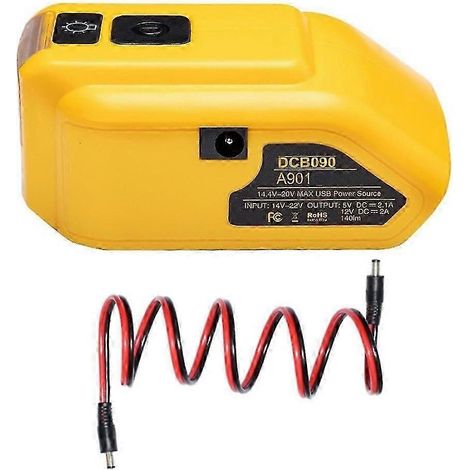 Adaptateur secteur/convertisseur de batterie DCB090 compatible avec les batteries au lithium 18 V/20 V Max avec port CC (1/5)