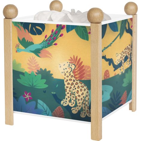 Veilleuse - Lanterne Magique - Cadeau Enfant - Lumière rassurante - Couleur Bois Naturel - Ampoule 12V 10W inclue - Prise Elec. EU (1/4)