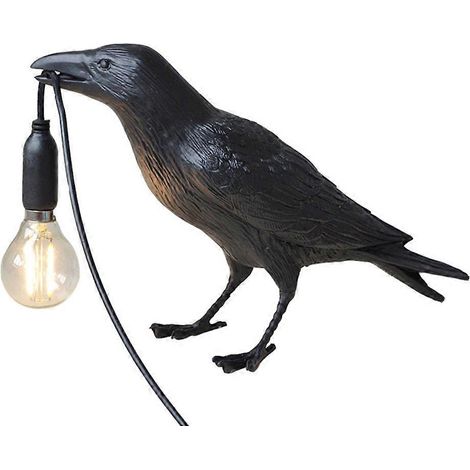Moderne Tischlampe in Form eines Glücksvogels für Schlafzimmer, Nachttisch oder Wohnzimmer, aus Kunstharz gefertigt, naturgetreues Tiermotiv, dekorative Leuchte, amerikanischer Stecker. (1/5)
