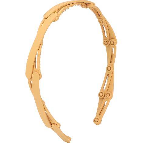 Serre-tête pliable compact rétractable à poche, bandeau cheveux cerceau pour fille, jaune, accessoire coiffure pratique. (1/5)